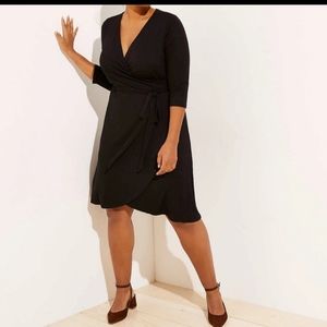 LOFT Black Wrap Dress